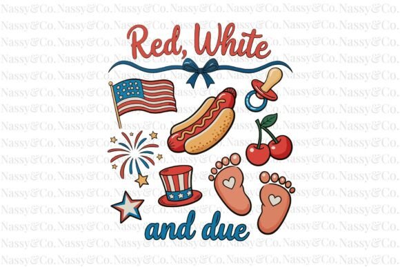 Download Red White and Due Pregnancy 4th July PNG - Pregnancy Collection