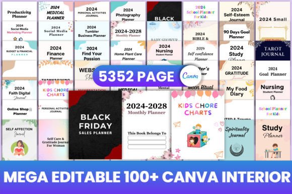 Download Mega Editable 100+ KDP Bundle Canva - Mega Collection