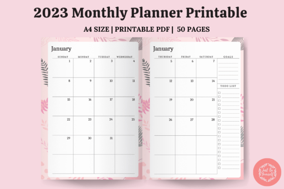 Download 2023 Monthly Planner Printable - Monthly planner Collection